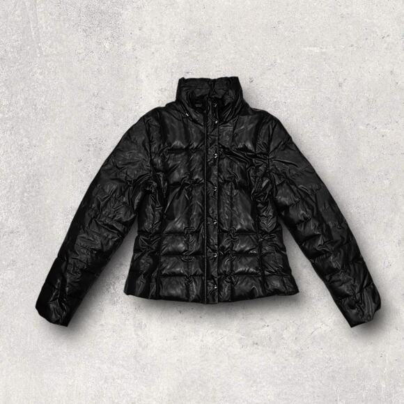 ★ Marc New York Quilted Black Button-Up Puffer Jacket w/ High Collar ★ - Picture 7 of 7